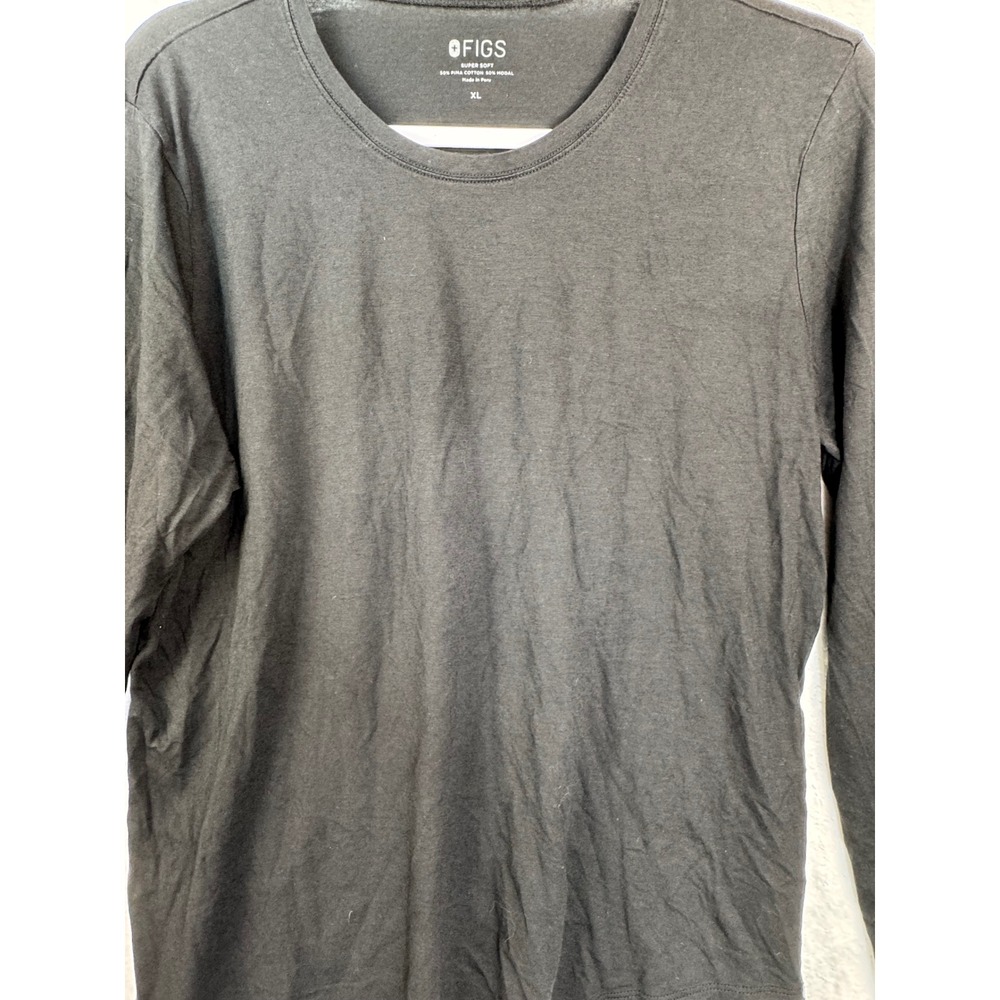 FIGS Super Soft Long Sleeve Underscrub Top Charcoal Gray Pima Cotton Modal XL - Picture 7 of 9